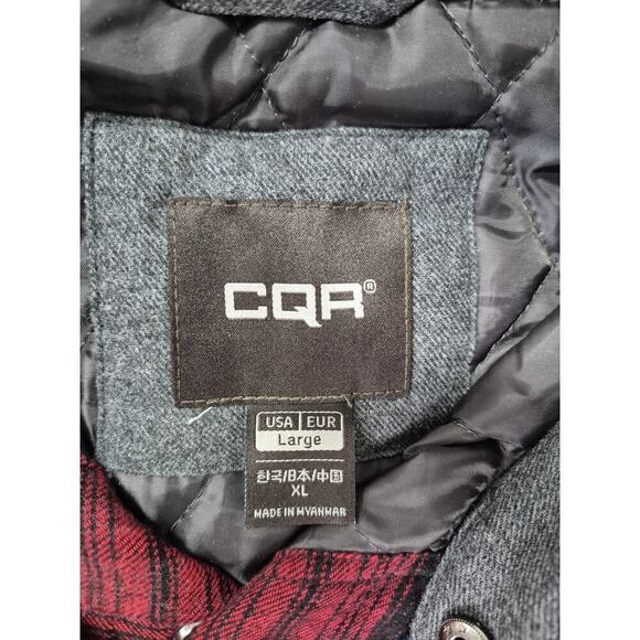 CQR Cotton Tactical Shirt-jack Red/Blk/Gry Plaid Snap Down Sz L NWOT - Picture 4 of 7